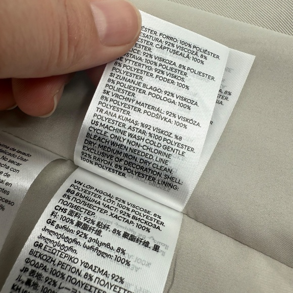 H&M Blazer Women Small NEW Beige Oversized Office Career Jacket Coat Notch - Picture 10 of 14